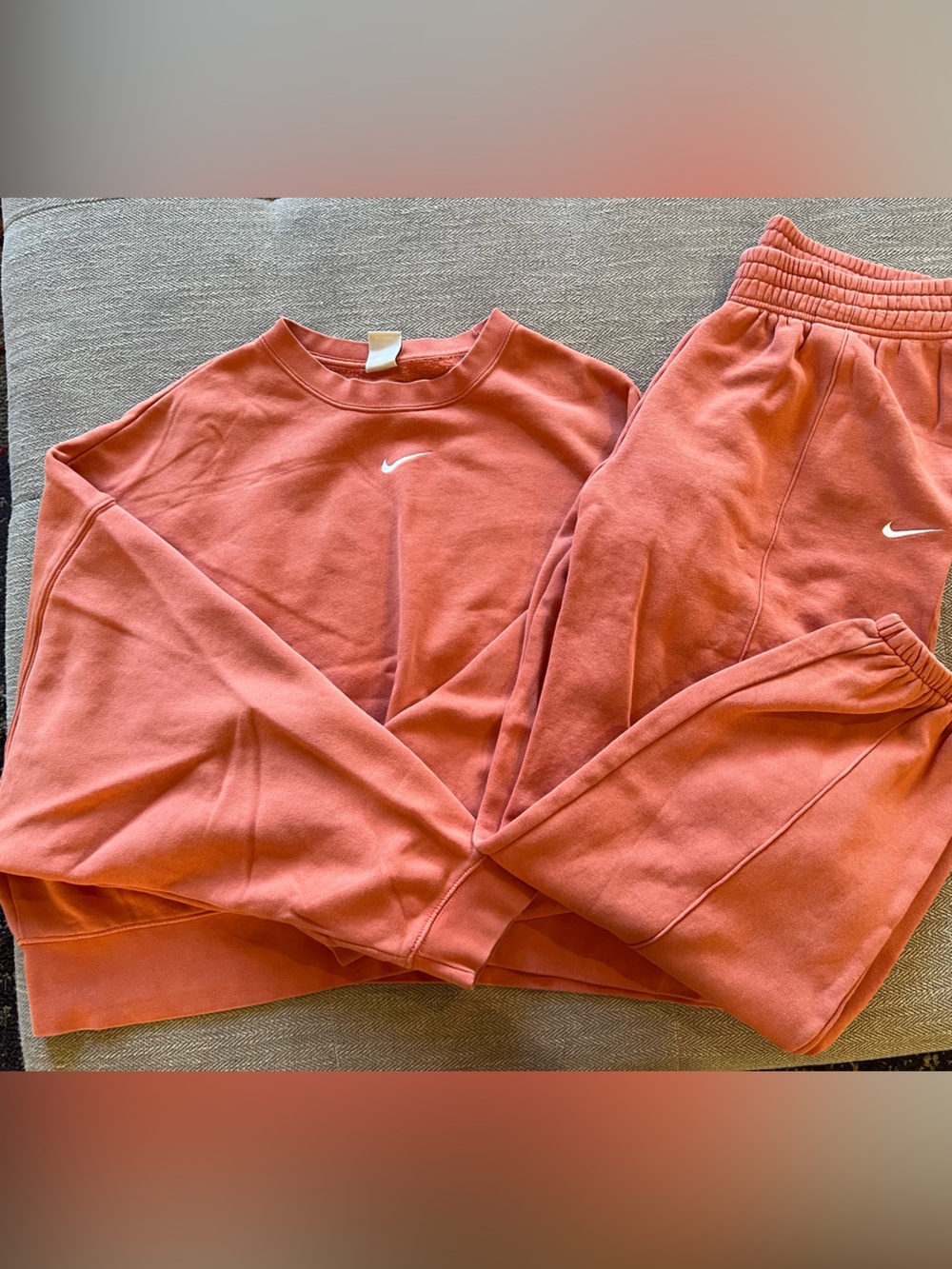 Nike Kids Coral-Peach Sweatshirt and Joggers Set